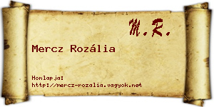 Mercz Rozália névjegykártya